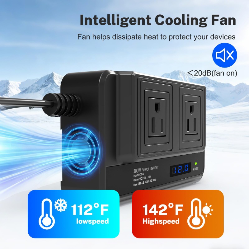 200W 차량용 인버터 차량 소켓 어댑터 전원 변환기, - Outdoor Power Adapter Usb C 리뷰 및 가격