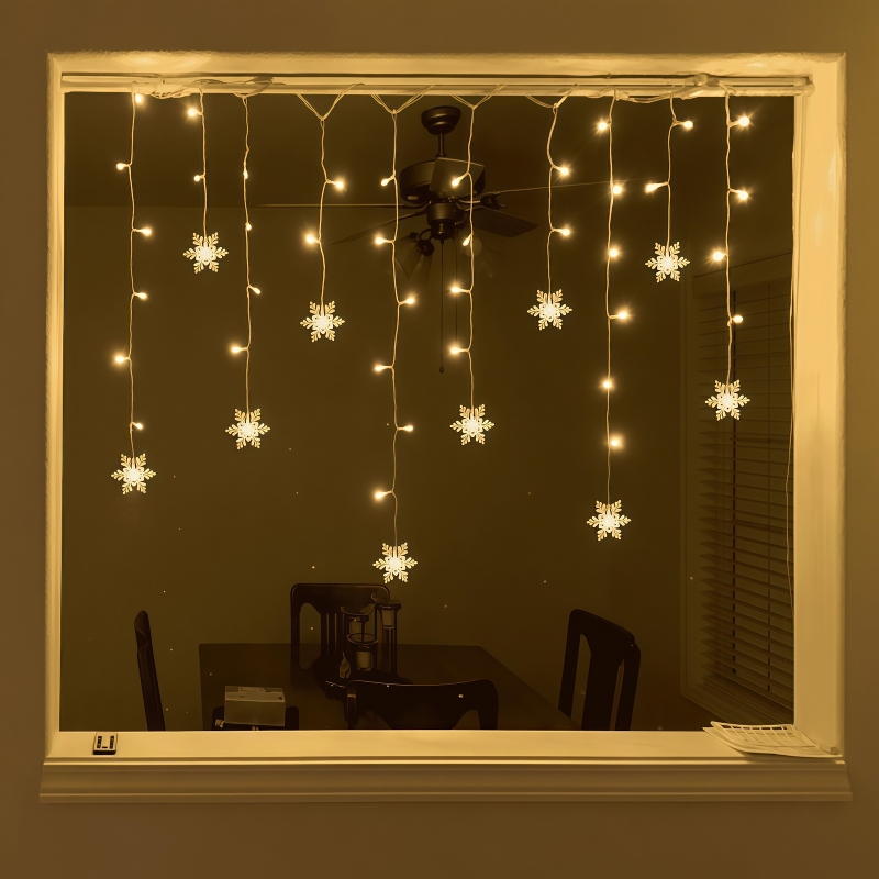 USB 전원 눈꽃 커튼 조명 리모컨 8가지 모드 IP6 - Outdoor Solar Power Xmas Lights 리뷰 및 가격