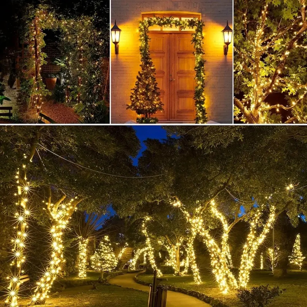 태양열 전원 야외 문자열 조명 100 LED 8 모드  - Outdoor Power Outlet Solar 리뷰 및 가격